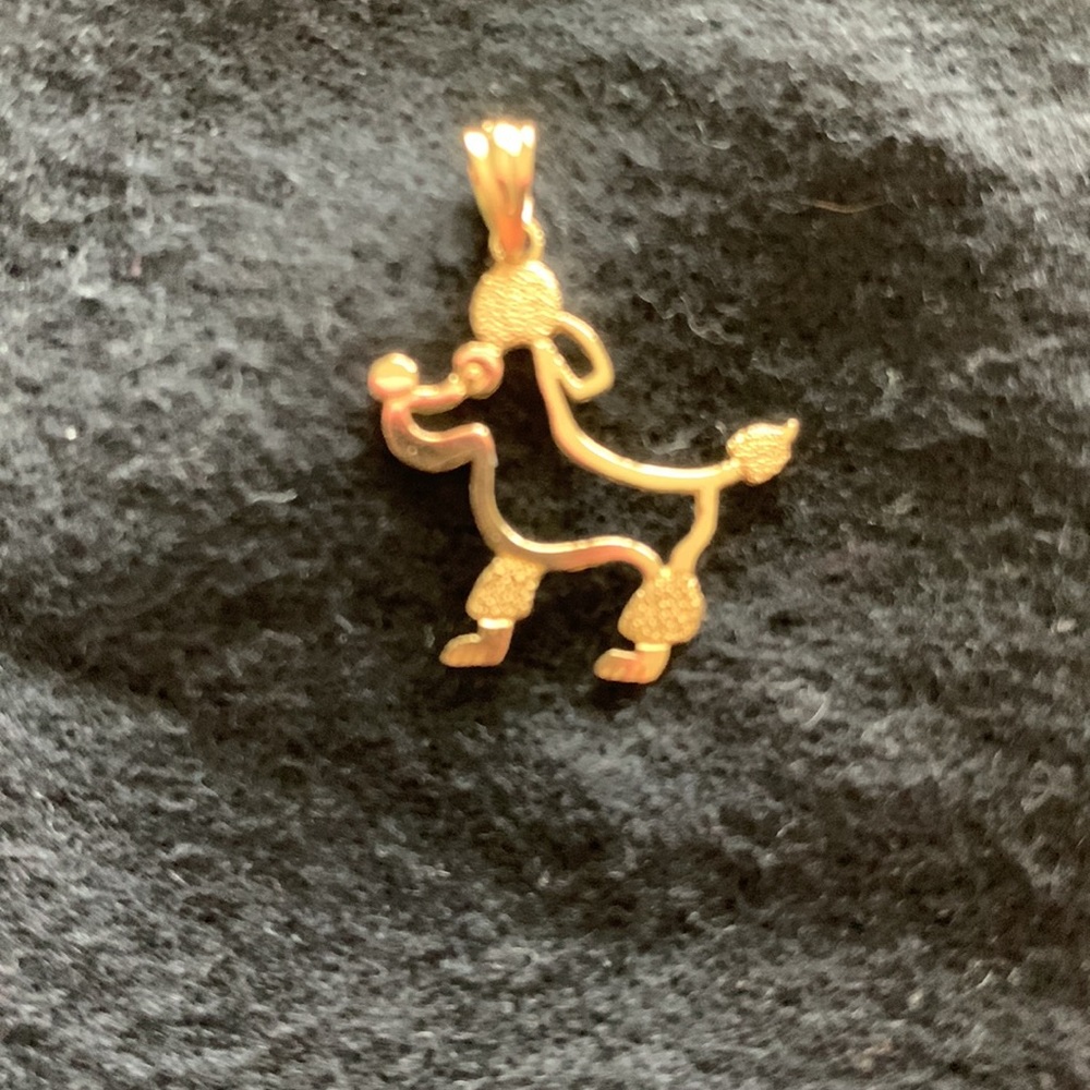 14 karat gold poodle charm new